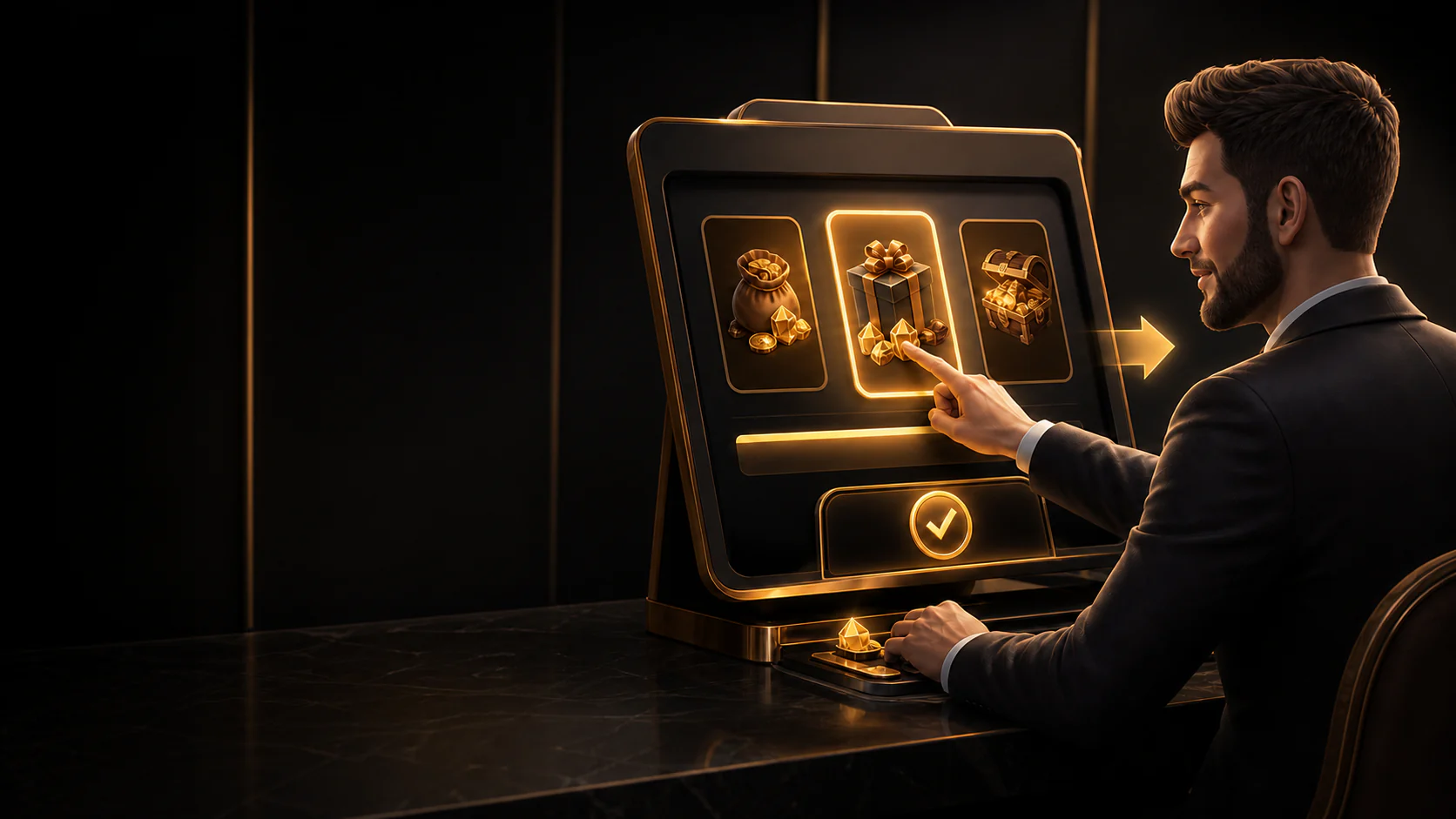 Player selecting and activating a welcome offer