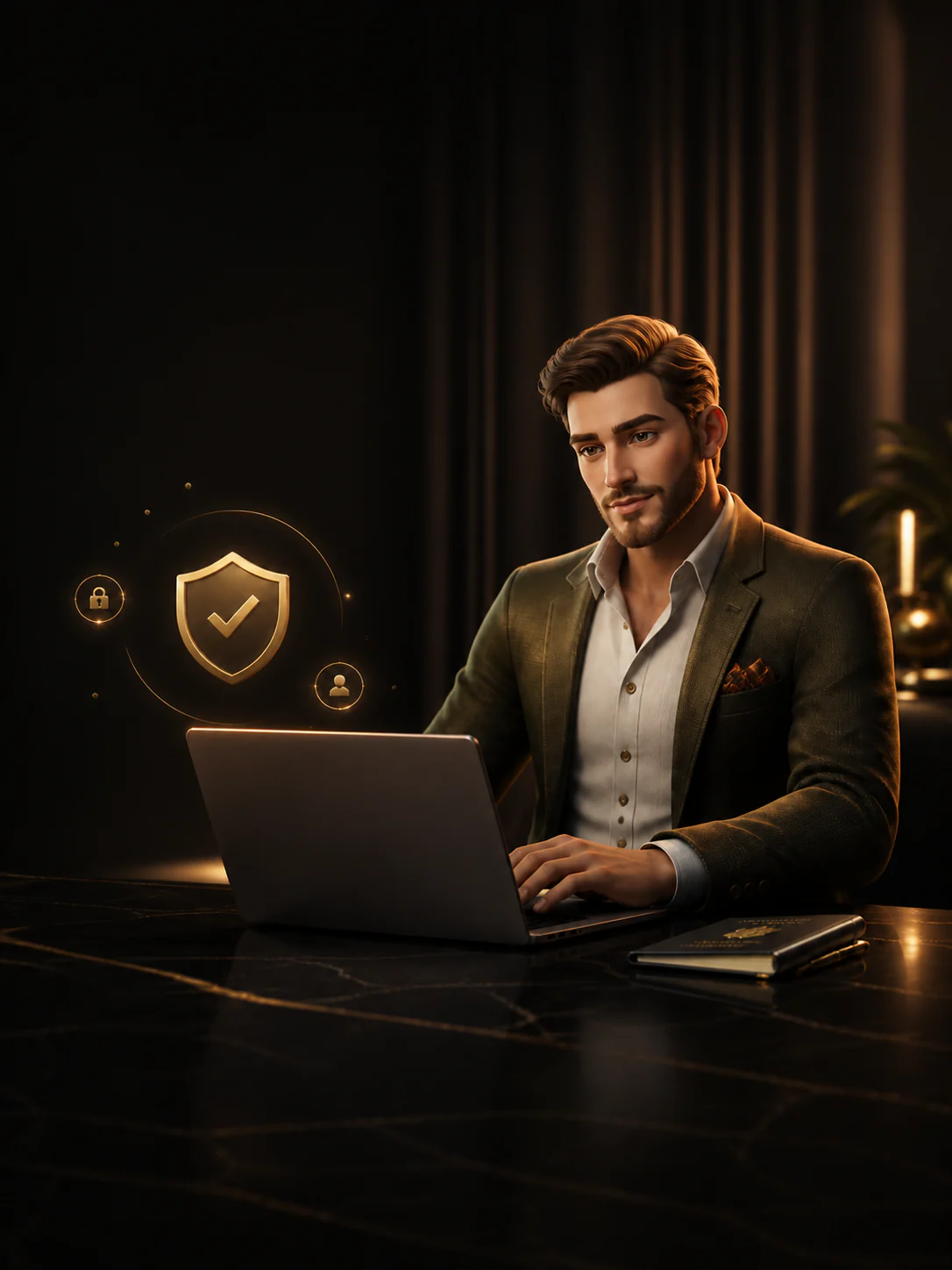 Player creating a secure National Casino account